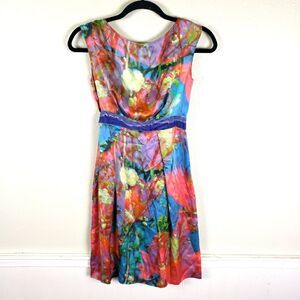 Women's 90's Y2K Moschino Cheap and Chic Floral Watercolor Mini Dress Size SM